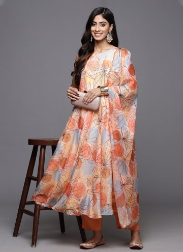 Attractive Multi Colour Blended Cotton Printed Anarkali Salwar Kameez