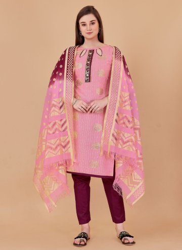 Banarasi Trendy Salwar Kameez in Pink Enhanced with Booti Work