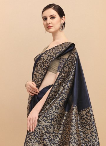 Black Banglori Silk Woven Trendy Saree for Casual