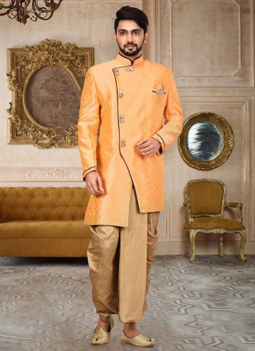 Charming Orange Cotton  Zari Work Indo Western She