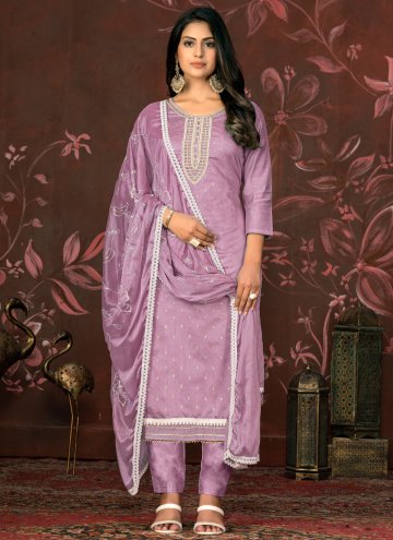 Charming Purple Organza Woven Trendy Salwar Suit