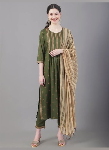 Charming Sea Green Rayon Designer Salwar Suit for 