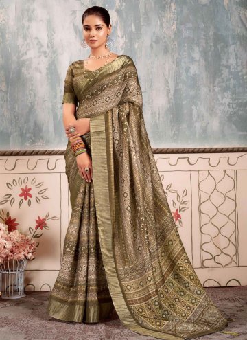 Dazzling Green Silk Gota Work Designer Saree for Ceremonial