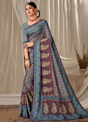 Dazzling Multi Colour Art Silk Embroidered Contemporary Saree