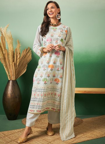 Embroidered Georgette Blue Palazzo Suit