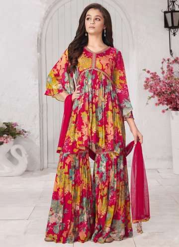 Embroidered Muslin Multi Colour Salwar Suit