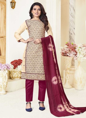 Fab Peach Silk Embroidered Trendy Salwar Suit for 