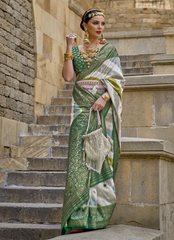 Fancy work Silk Multi Colour Designer Saree