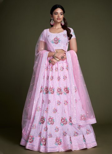 Georgette Designer Lehenga Choli in Rose Pink Enha