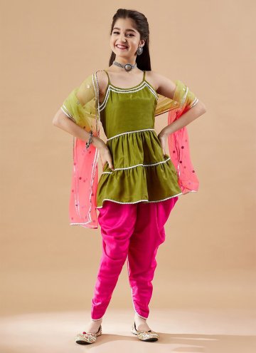 Georgette Salwar Suit in Sea Green Enhanced with P
