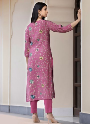 Gratifying Pink Silk Embroidered Salwar Suit