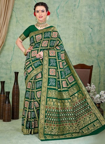 Green Art Silk Woven Contemporary Saree for Festival