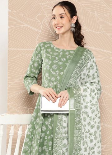 Green color Printed Cotton  Trendy Salwar Suit
