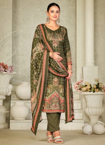 Green Pashmina Digital Print Salwar Suit
