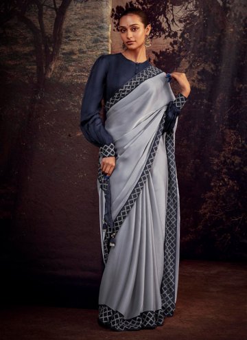 Grey color Fancy Fabric Classic Designer Saree with Border