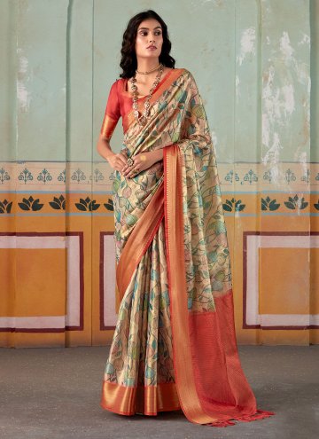 Handloom Silk Classic Designer Saree in Multi Colo