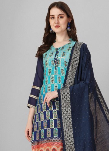 Jacquard Work Silk Multi Colour Salwar Suit