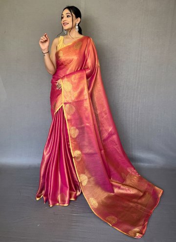 Magenta Silk Woven Trendy Saree for Ceremonial