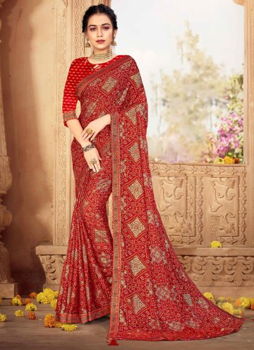 Maroon Trendy Saree in Chiffon with Woven