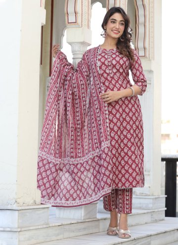 Mauve color Cotton  Trendy Salwar Suit with Printe