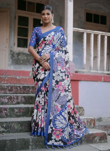 Multi Colour color Printed Cotton Silk Classic Designer Saree