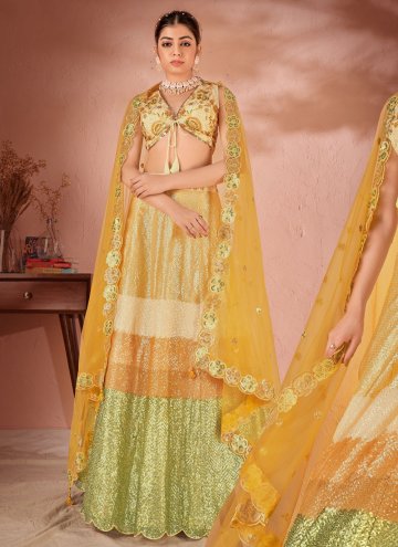 Multi Colour color Raw Silk Lehenga Choli with Emb