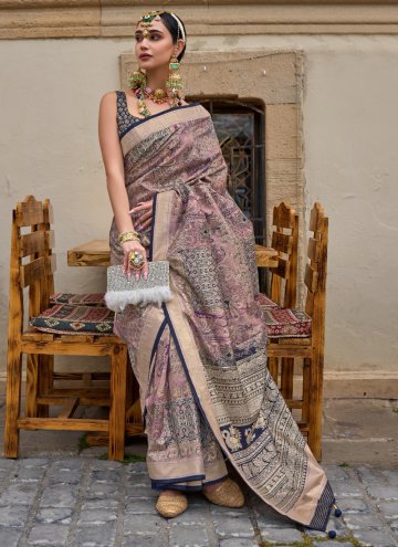 Multi Colour color Silk Contemporary Saree with Di
