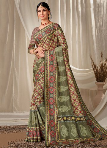 Multi Colour Contemporary Saree in Art Silk with Embroidered