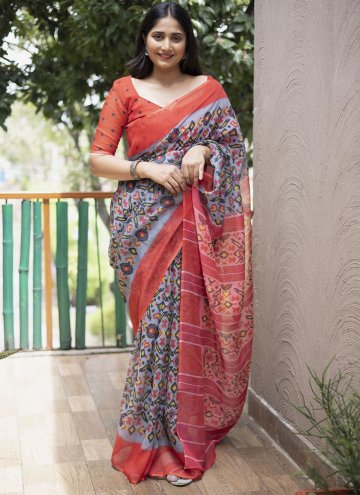 Multi Colour Contemporary Saree in Cotton  with Di