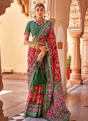 Multi Colour Contemporary Saree in Patola Silk wit