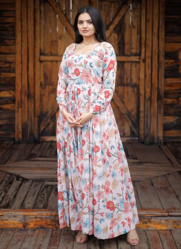 Multi Colour Gown in Georgette with Digital Print