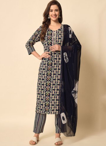 Multi Colour Rayon Printed Salwar Suit for Casual