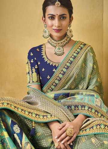 Multi Colour Silk Border Contemporary Saree