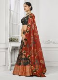 Multi Colour Silk Print Designer Lehenga Choli for Ceremonial - 2