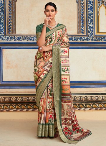 Multi Colour Viscose Printed Designer Saree for Ceremonial