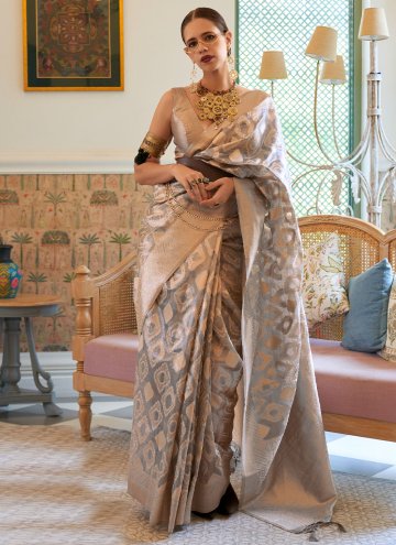 Multi Handloom Silk Grey Contemporary Saree
