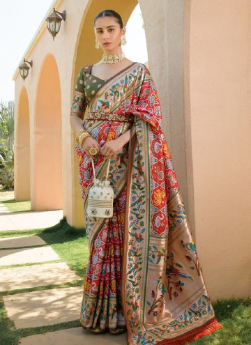 Orange Silk Woven Classic Designer Saree for Bridal