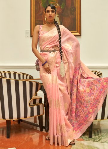 Pink color Art Silk Designer Saree with Woven