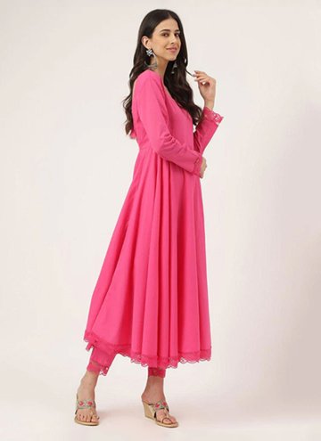 Pink color Cotton  Salwar Suit with Designer