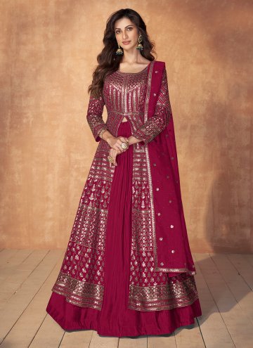 Pink color Georgette Readymade Lehenga Choli with Sequins Work