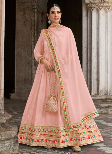 Pink Georgette Embroidered Salwar Suit for Recepti