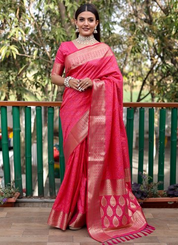 Pink Patola Silk Woven Classic Designer Saree