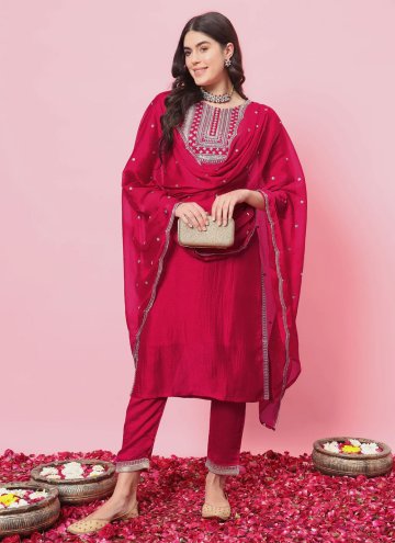 Pink Silk Blend Designer Salwar Suit for Ceremonial