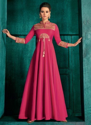 Pink Silk Embroidered Gown