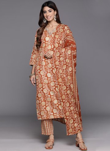Printed Blended Cotton Multi Colour Salwar Suit