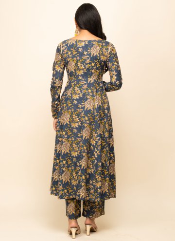 Printed Cotton  Blue Trendy Salwar Suit