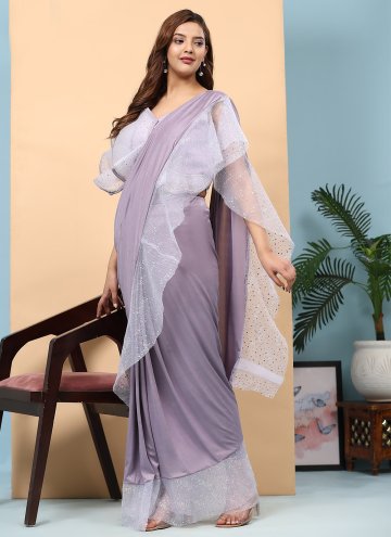 Purple Contemporary Saree in Imported with Beads