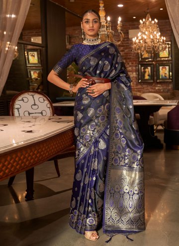 Purple Handloom Silk Woven Designer Saree