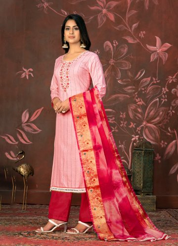 Red Cotton  Hand Work Salwar Suit for Ceremonial