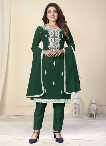 Remarkable Embroidered Georgette Green Trendy Salw
